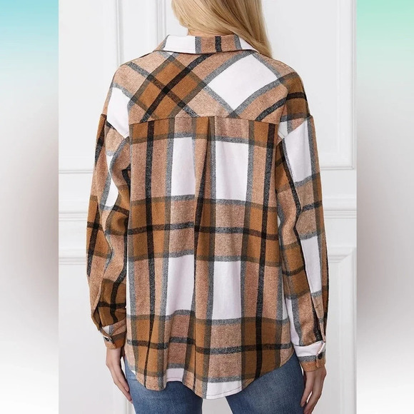 NWT Women's Casual Plaid Shacket - Picture 2 of 7